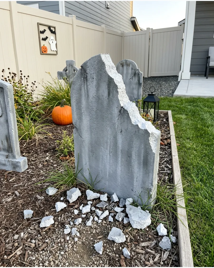 4. Broken Cemetery Tombstones