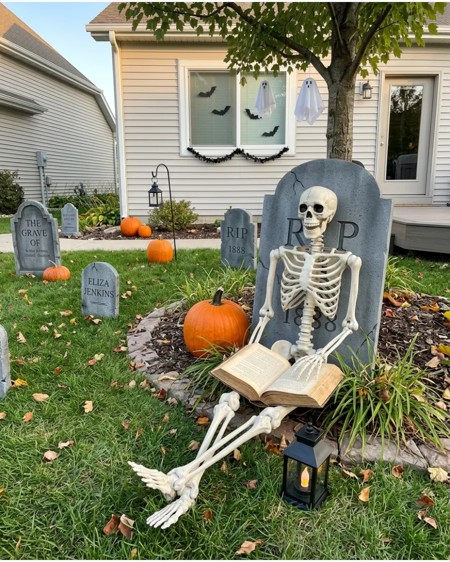 40. Skeleton Reading in the Graveyard