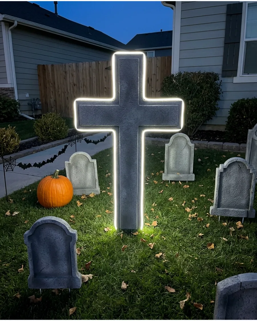 48. Glowing Cemetery Cross