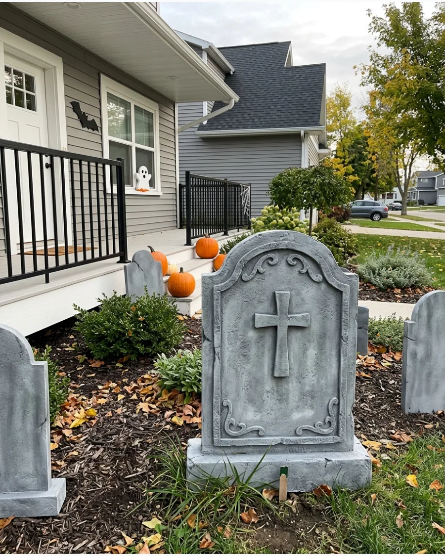 5. Layered Gothic Tombstones