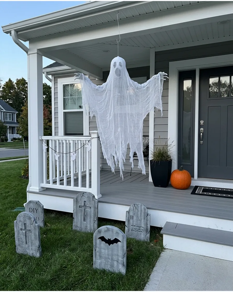 53. Floating Cheesecloth Cemetery Ghost