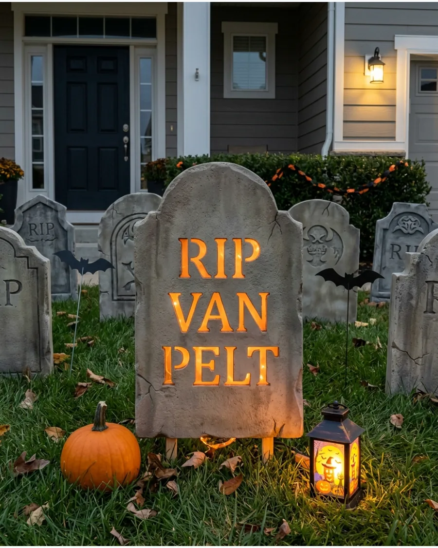8. Glowing Tombstone Letters