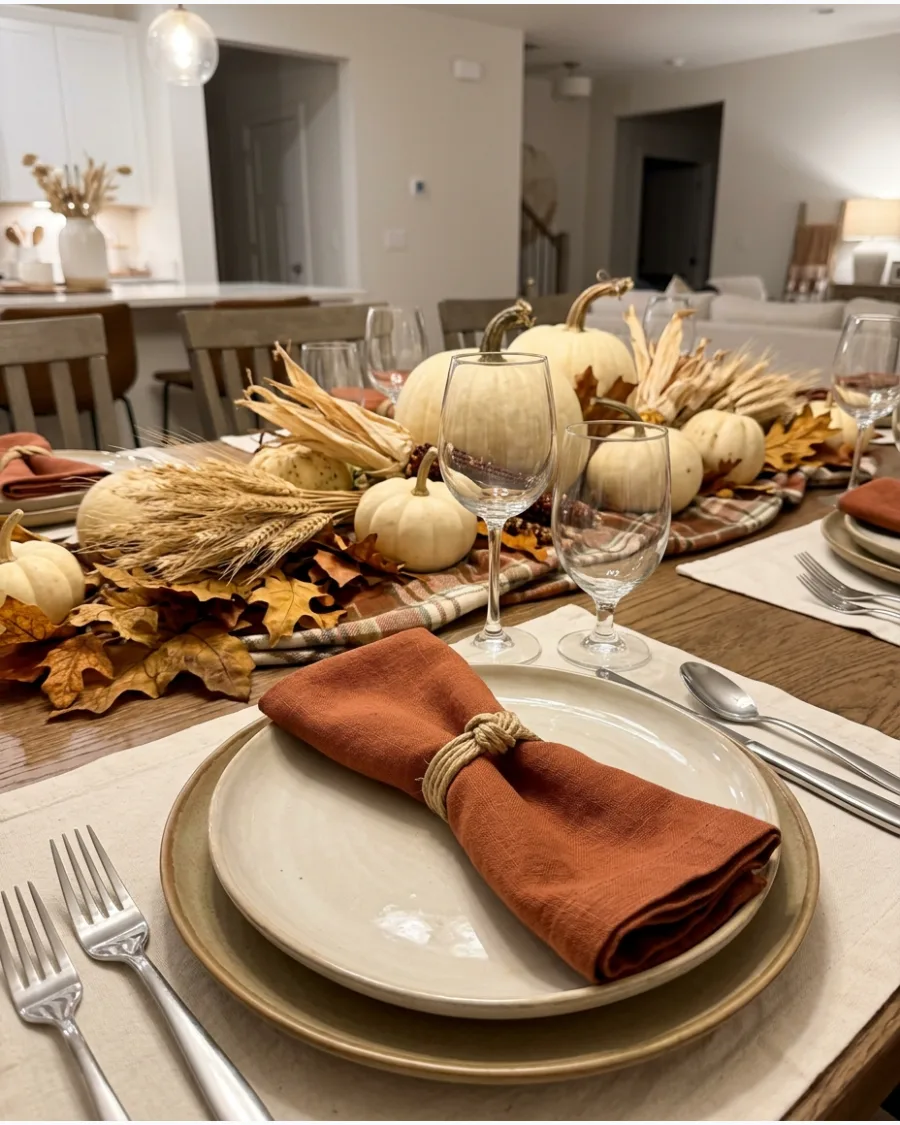 14. Rust and Cream Thanksgiving Tablescape