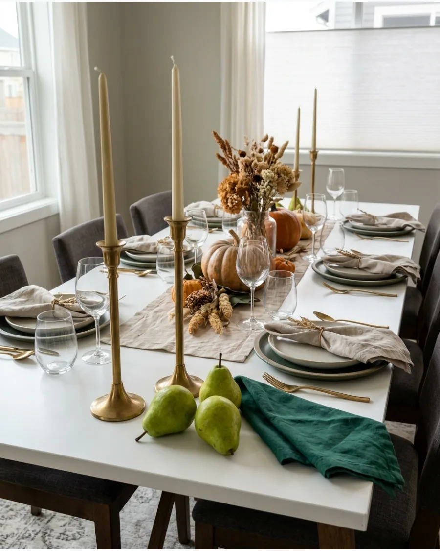 15. Emerald Green Thanksgiving Tablescape