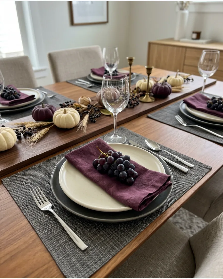 16. Deep Plum Thanksgiving Tablescape