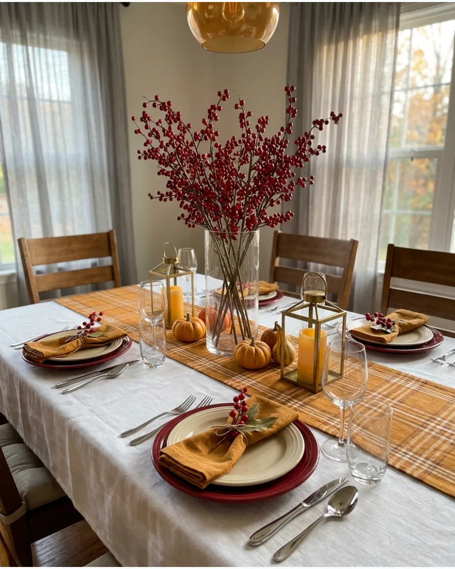 18. Cranberry Red Thanksgiving Tablescape