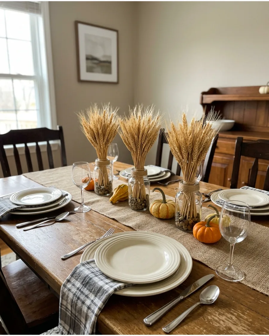 23. Wheat Bundle Thanksgiving Tablescape