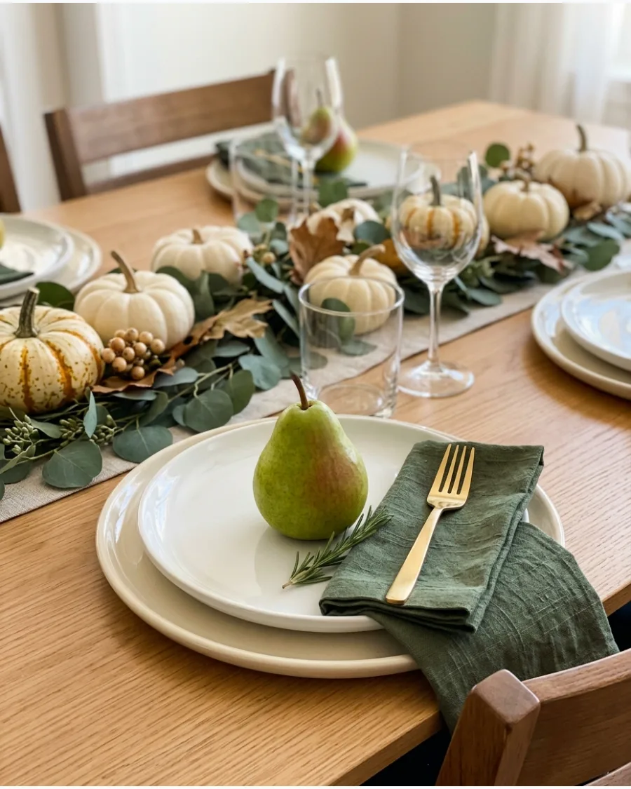 24. Fresh Pear Thanksgiving Tablescape