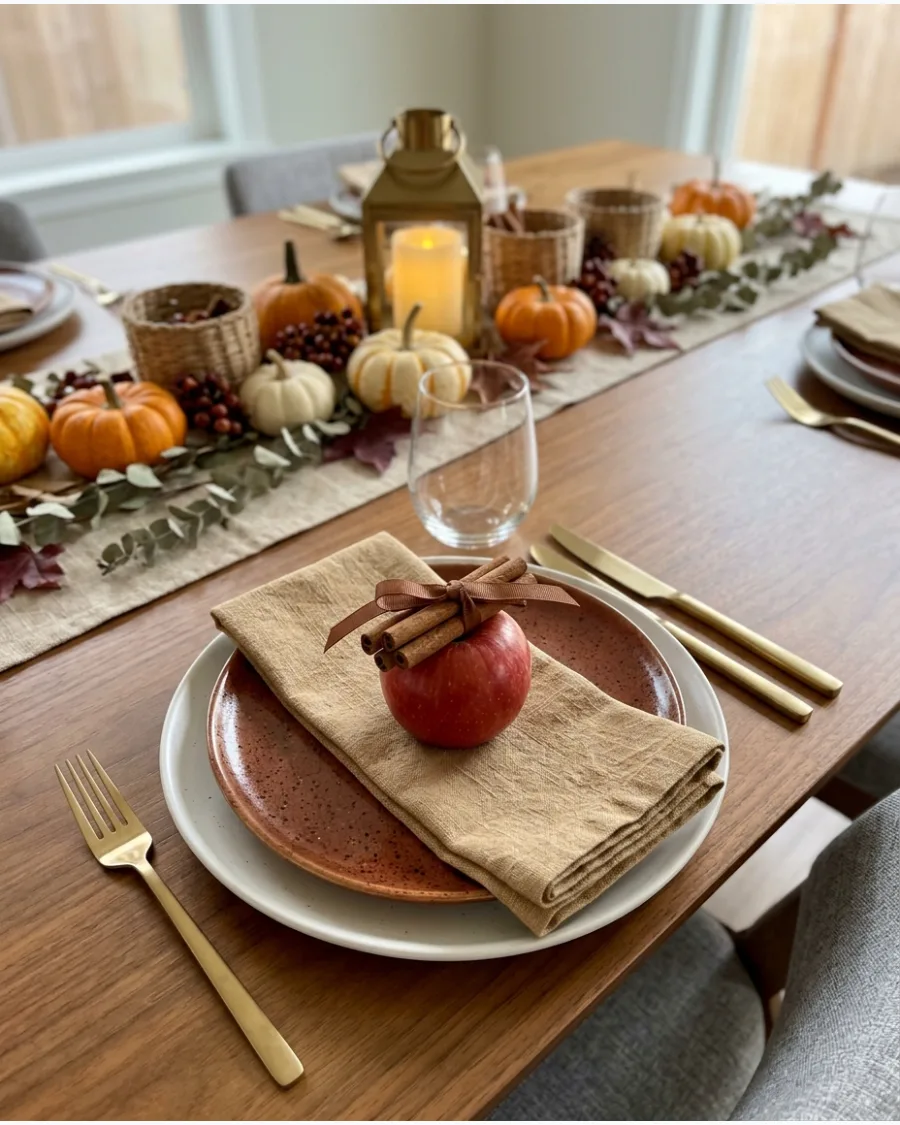 26. Apple and Cinnamon Thanksgiving Tablescape