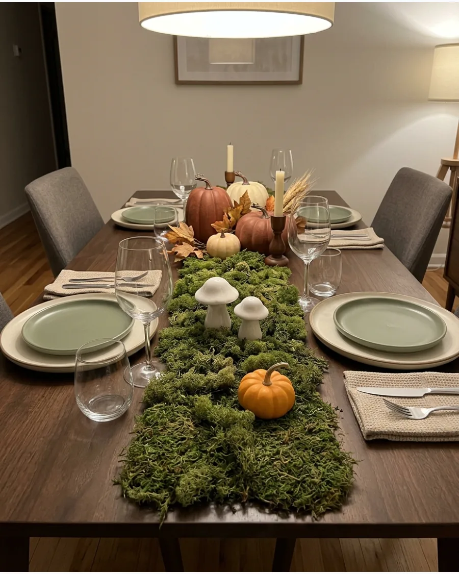 27. Moss and Mushroom Woodland Tablescape