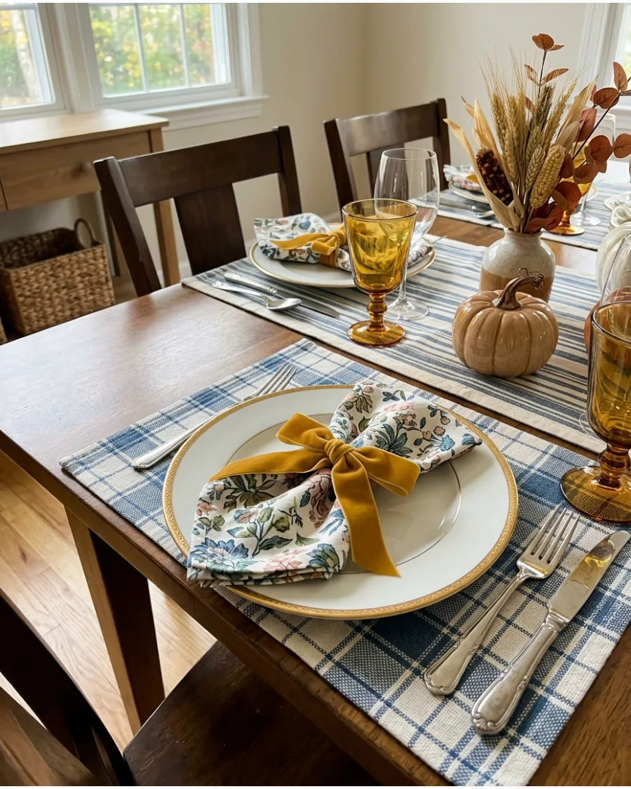 30. Grandmillennial Thanksgiving Tablescape
