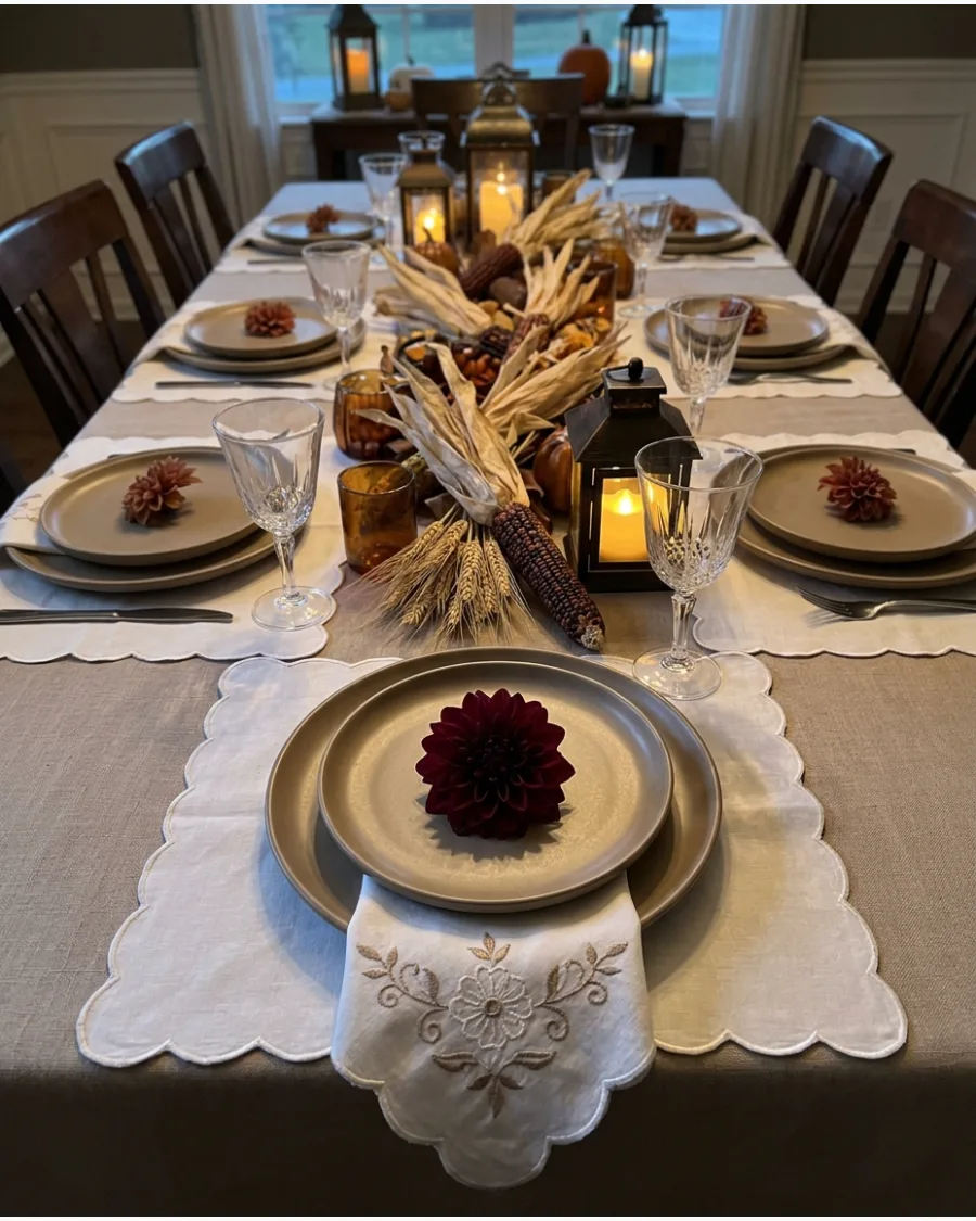 36. Antique-Inspired Thanksgiving Tablescape