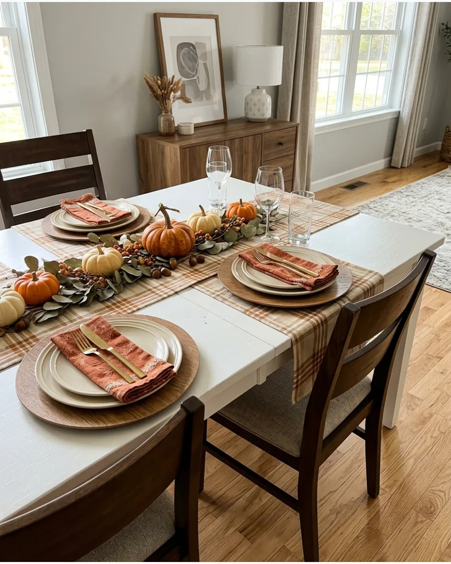 38. Plaid Thanksgiving Tablescape