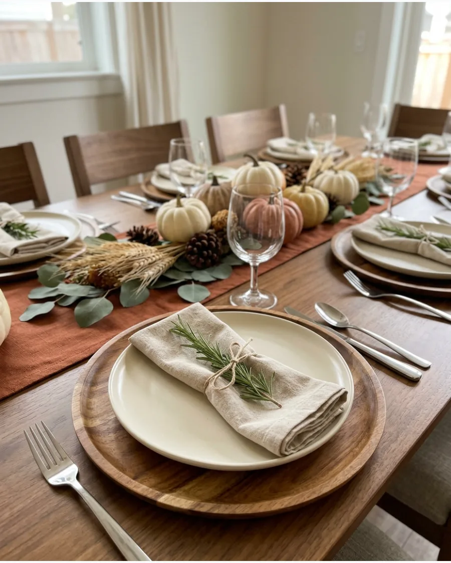 42. Wooden Charger Thanksgiving Tablescape