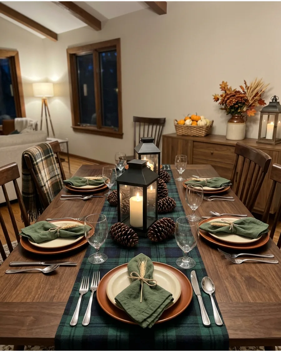 44. Cozy Cabin Thanksgiving Tablescape