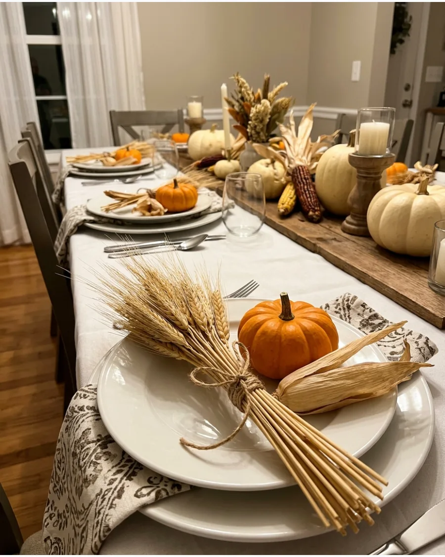 45. Harvest Farmhouse Thanksgiving Tablescape