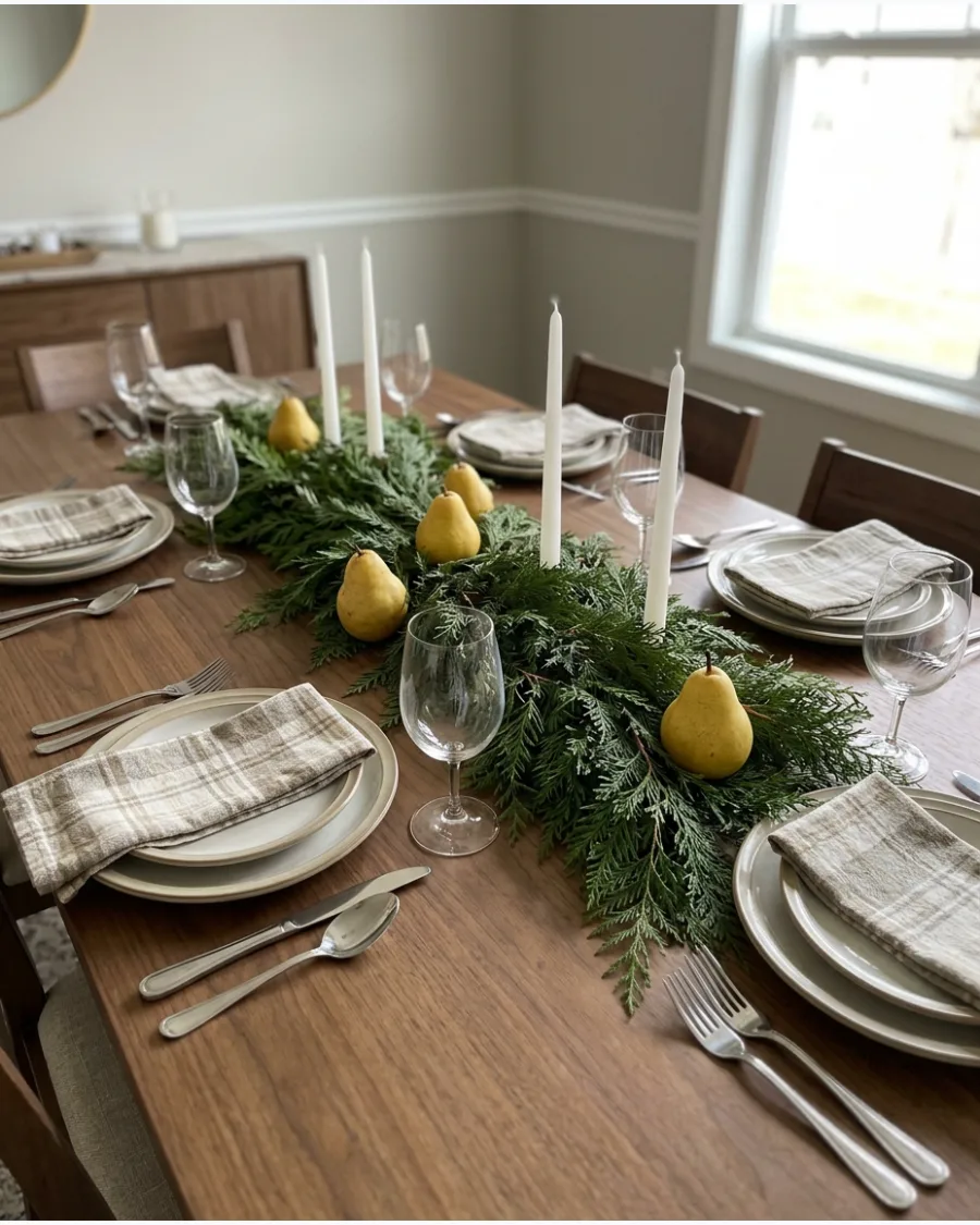 59. Long Greenery Garland Thanksgiving Table