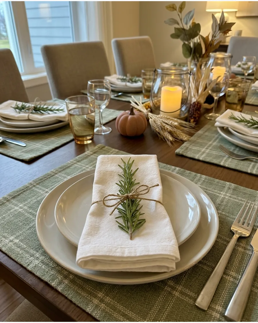 66. Rosemary Sprig Thanksgiving Place Settings