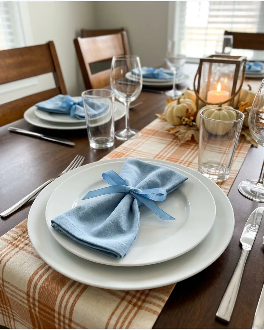 70. Bow Napkin Thanksgiving Place Settings