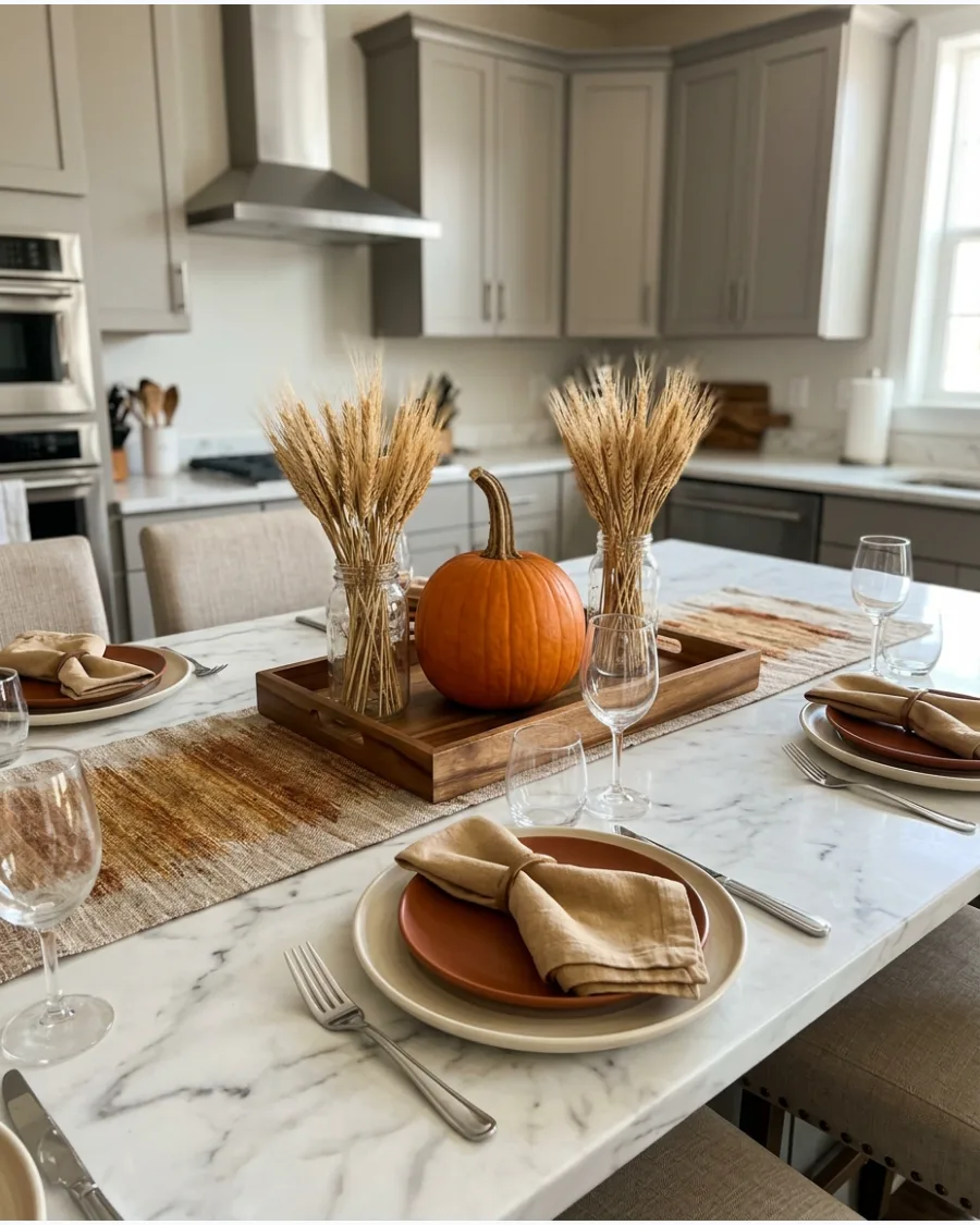 76. Kitchen Island Thanksgiving Tablescape