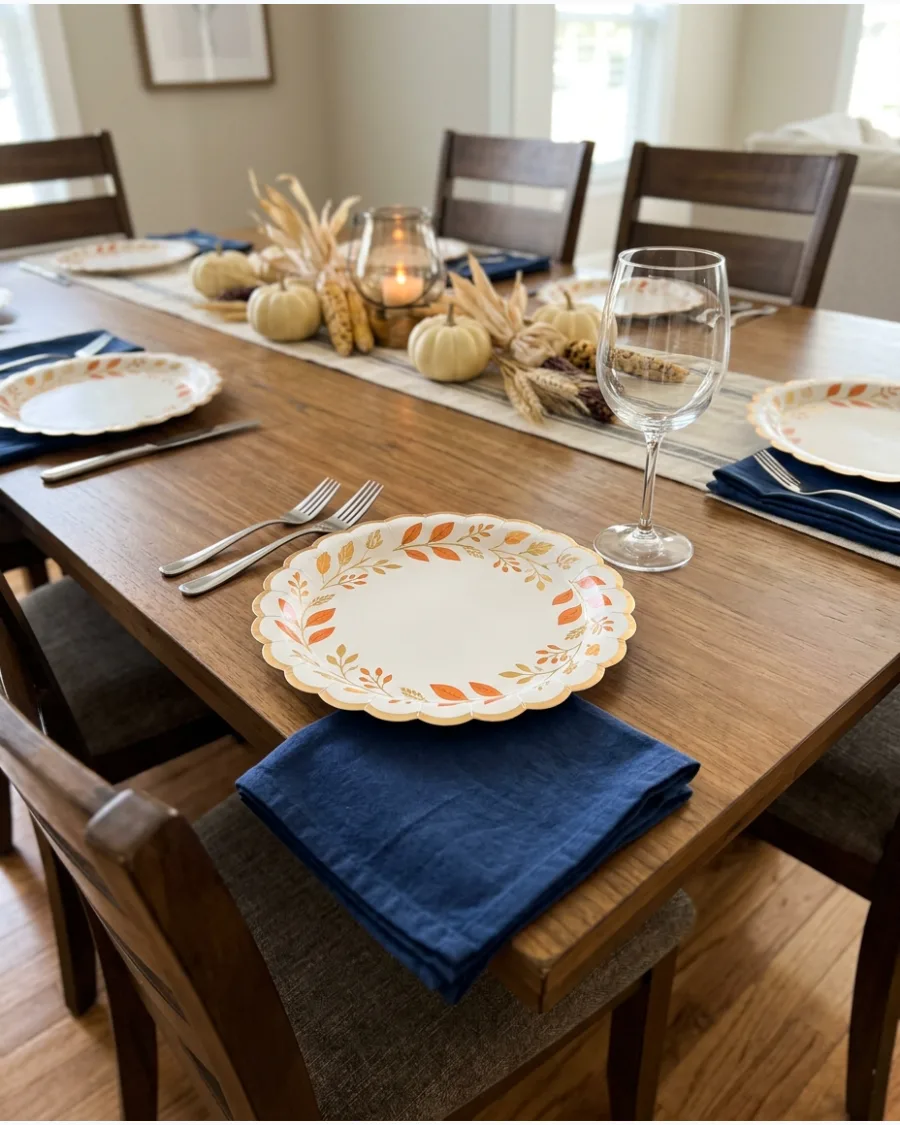 81. Easy Paper Plate Thanksgiving Tablescape