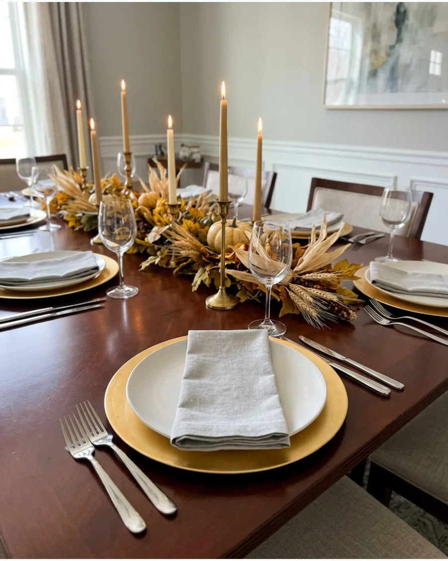 91. Formal Layered Thanksgiving Tablescape
