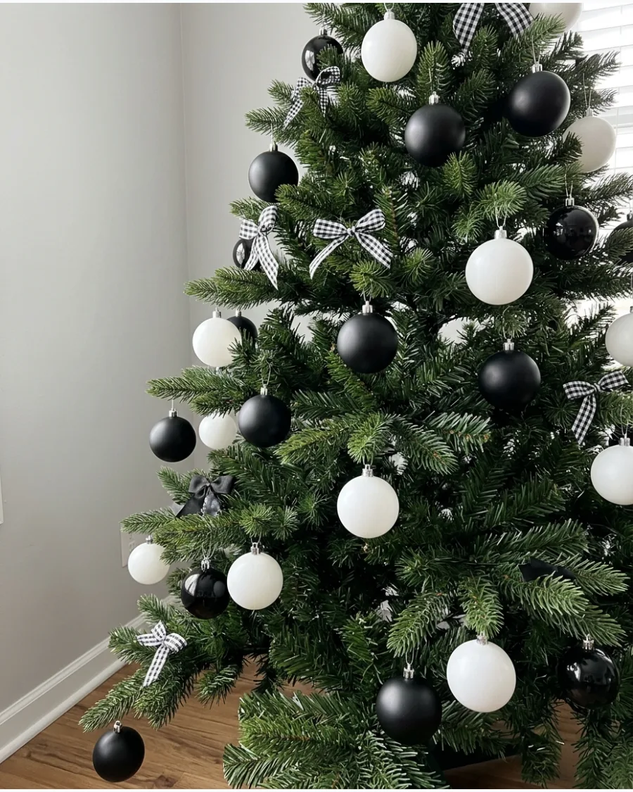 1. Black and White Christmas Tree