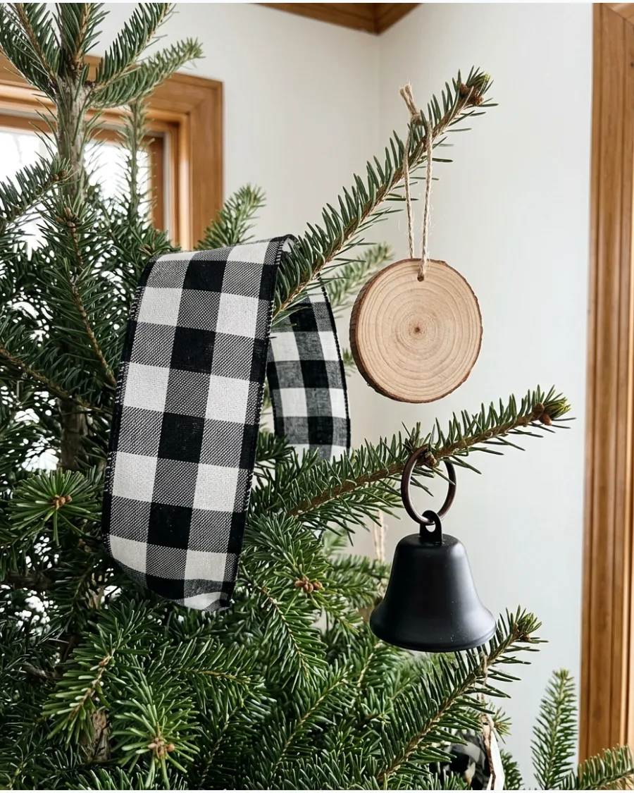 11. Black and White Farmhouse Christmas Tree