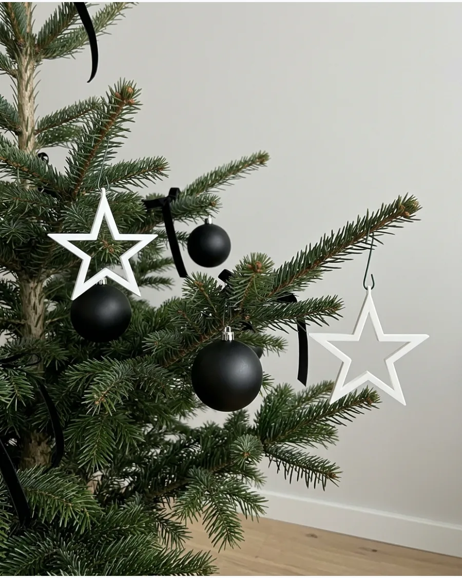 12. Modern Black and White Christmas Tree