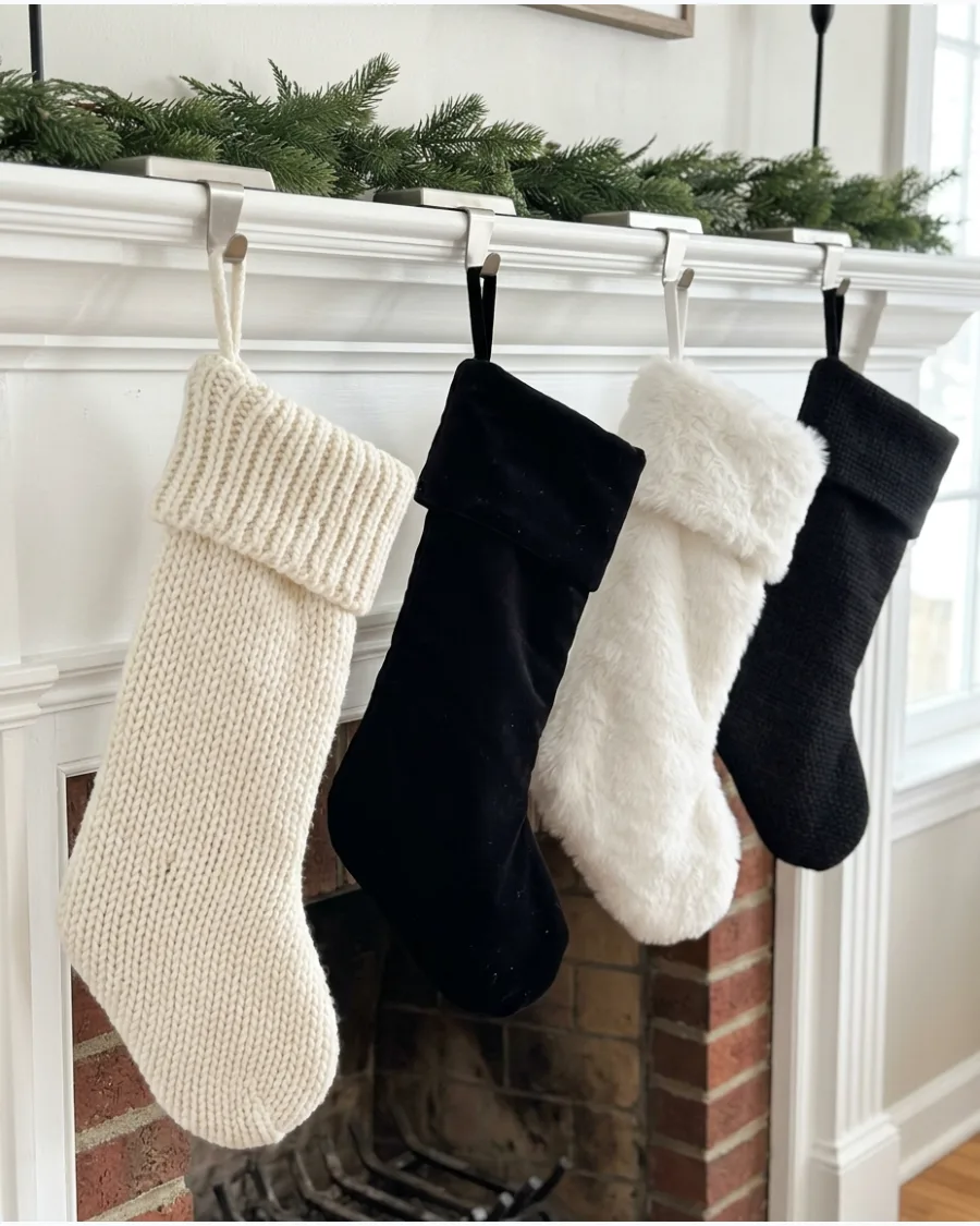 18. Black and White Christmas Stockings