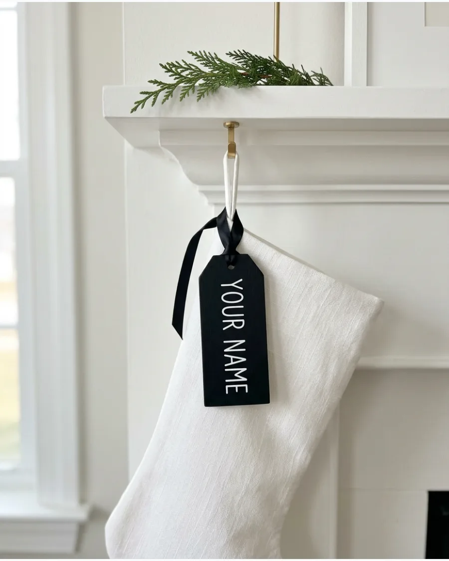 19. White Stockings With Black Name Tags