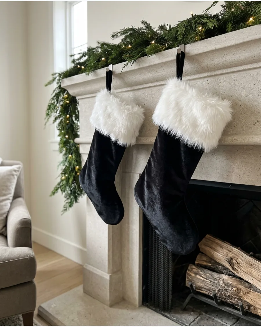 20. Black Stockings With White Trim