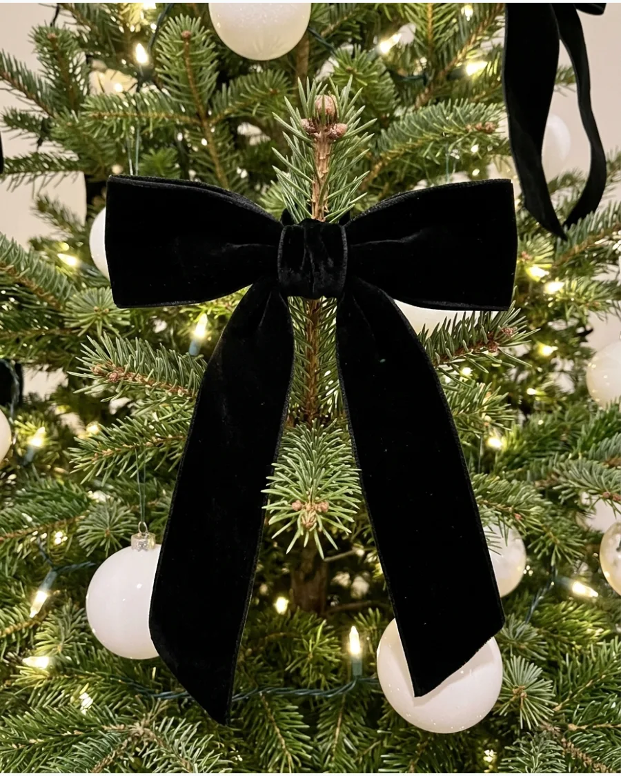 3. Black Velvet Bow Christmas Tree