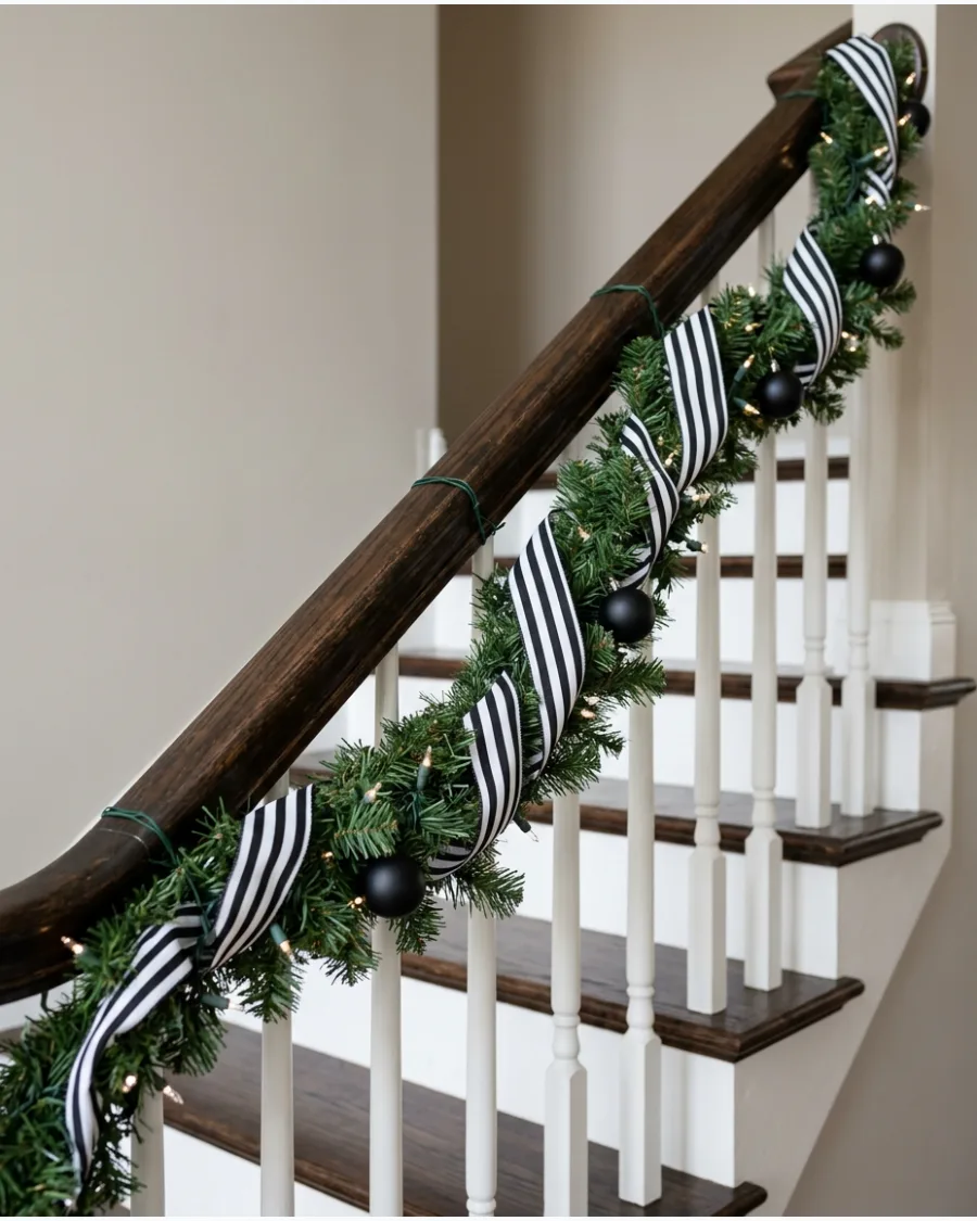 30. Black and White Christmas Garland