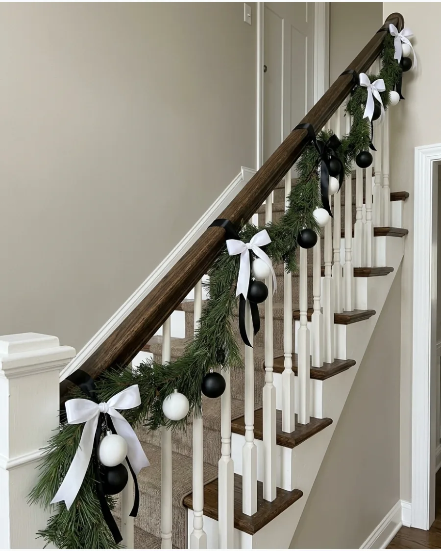 32. Black and White Staircase Garland
