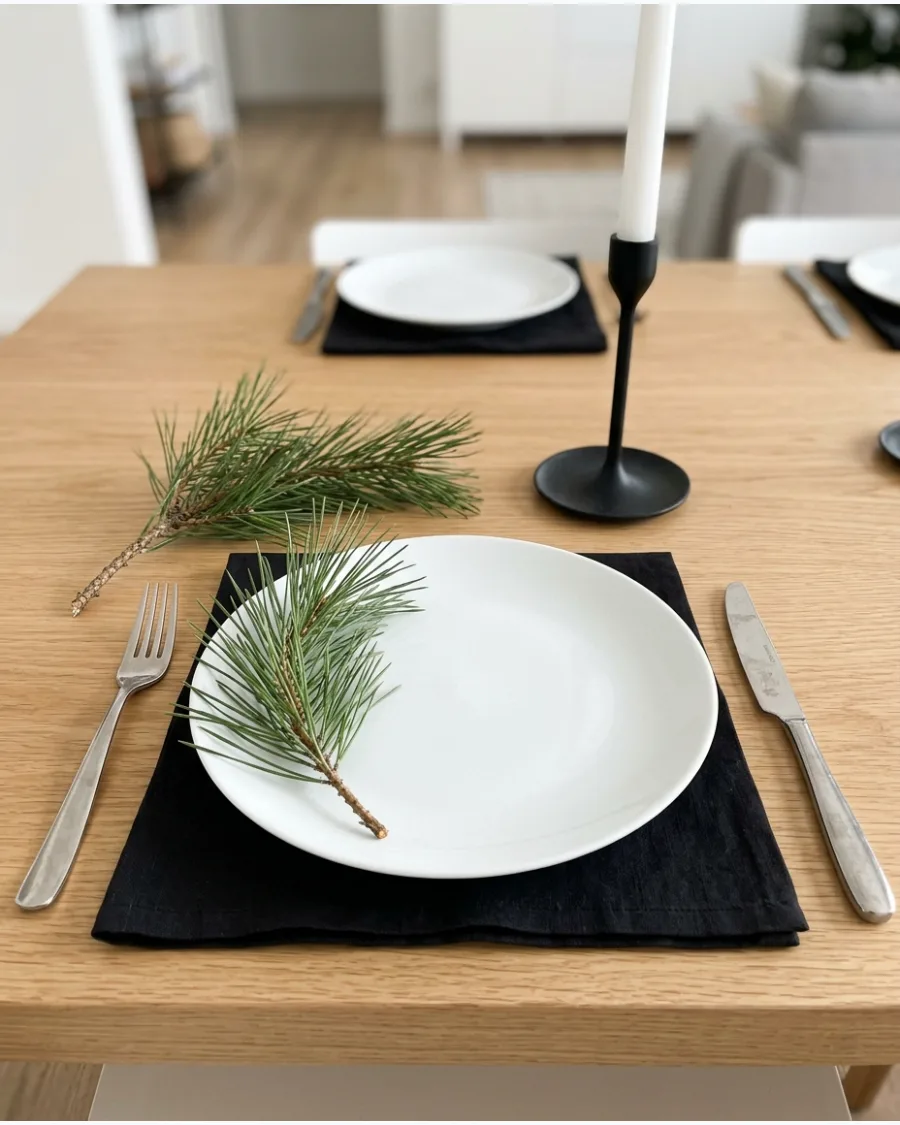 34. Black and White Christmas Tablescape