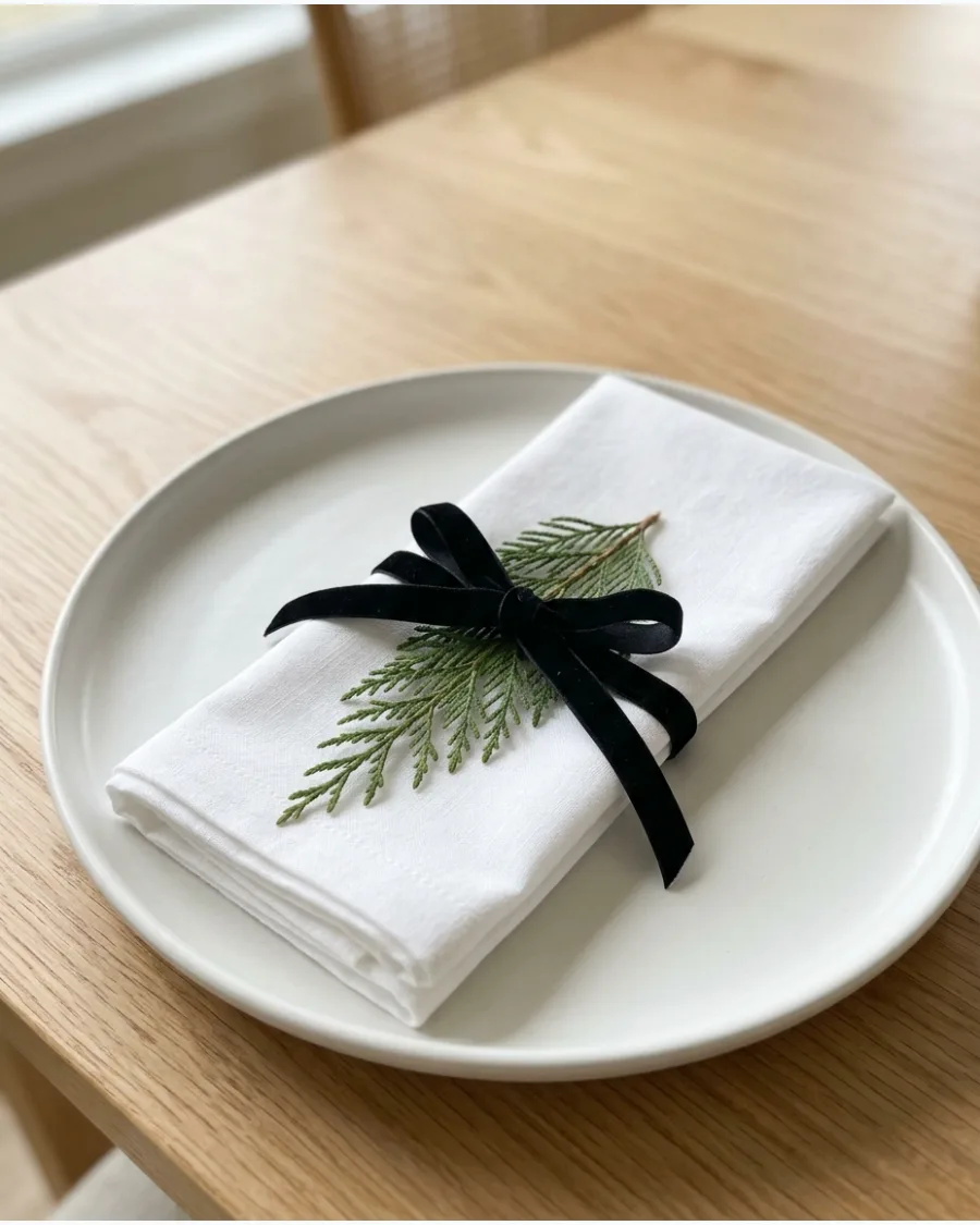 40. Black Bow Christmas Napkins