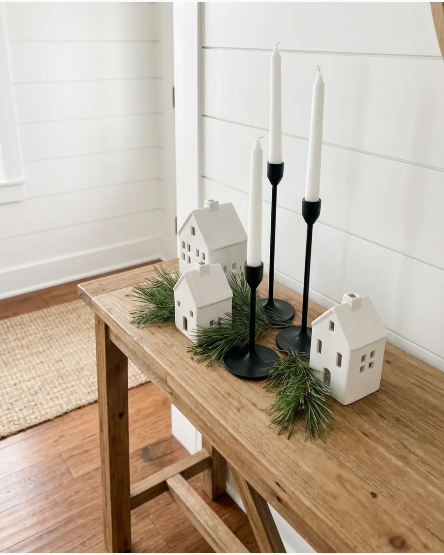 54. Modern Farmhouse Black and White Christmas Decor