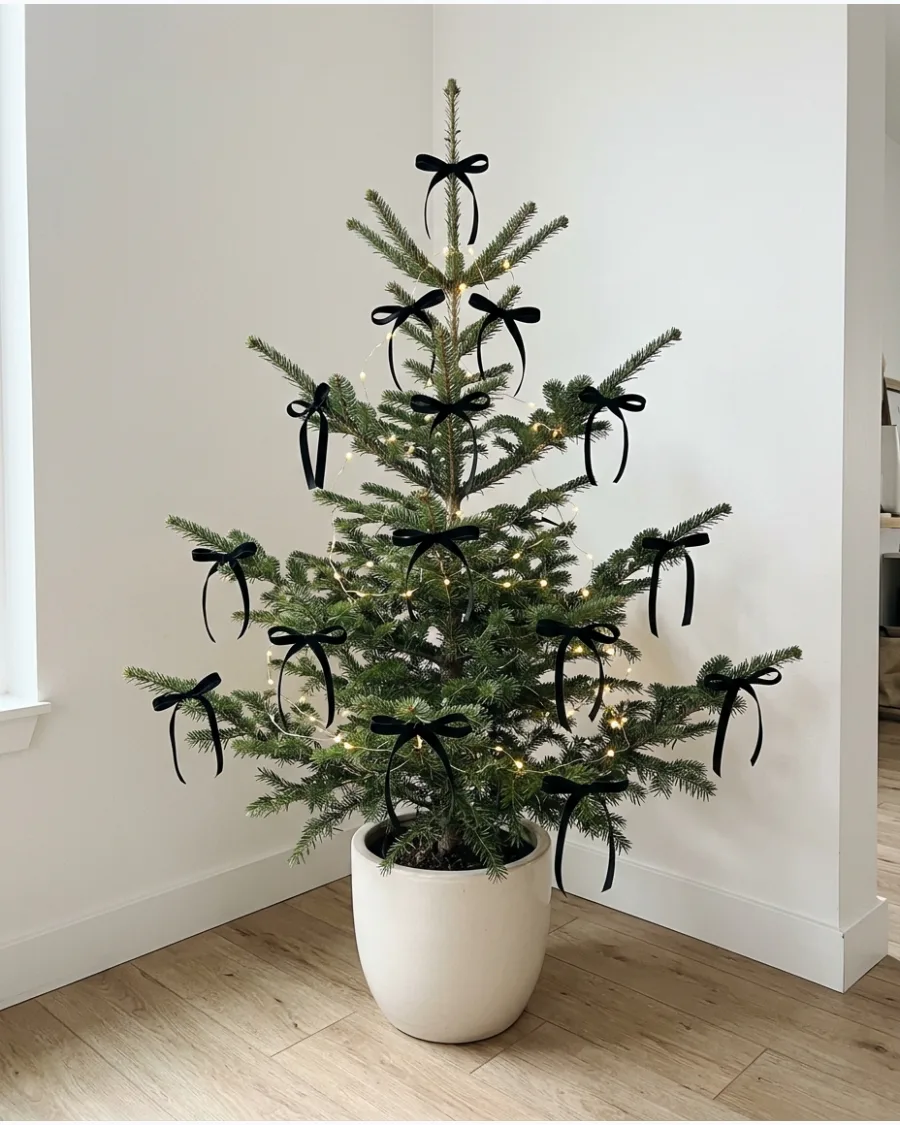 56. Minimalist Black and White Christmas Decor