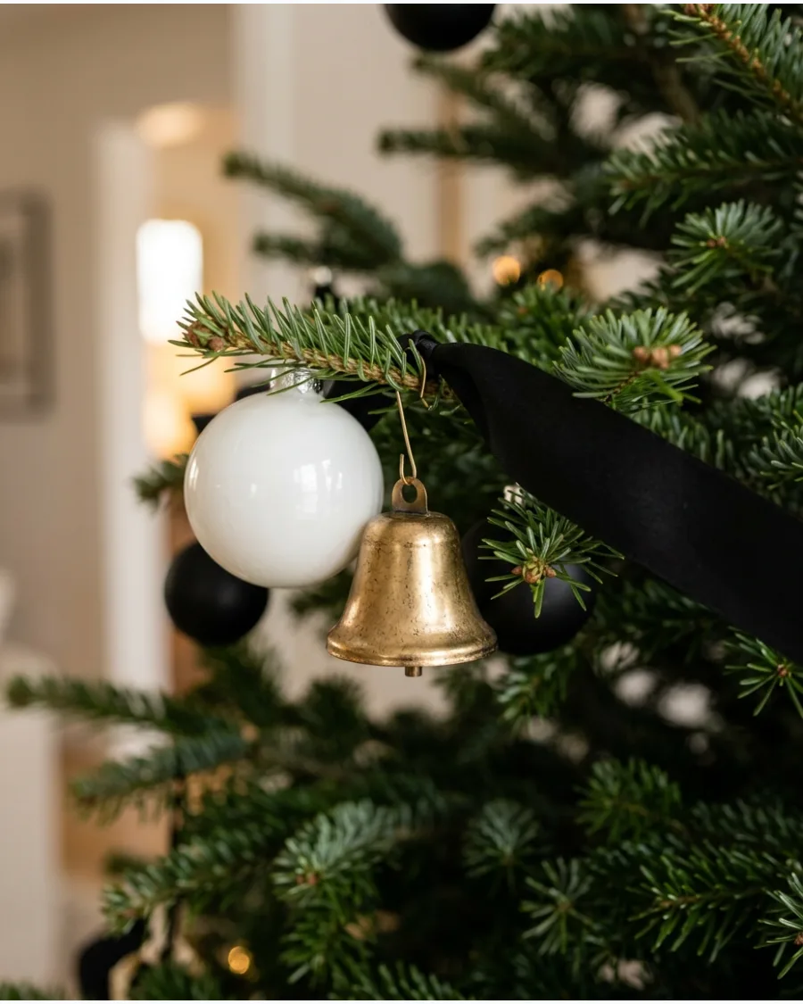 9. Black and White Christmas Tree With Gold Accents
