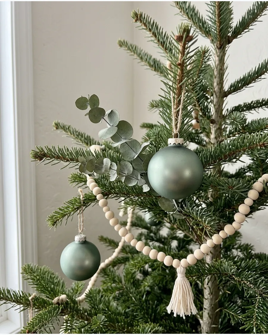 11. Sage Green Boho Christmas Tree