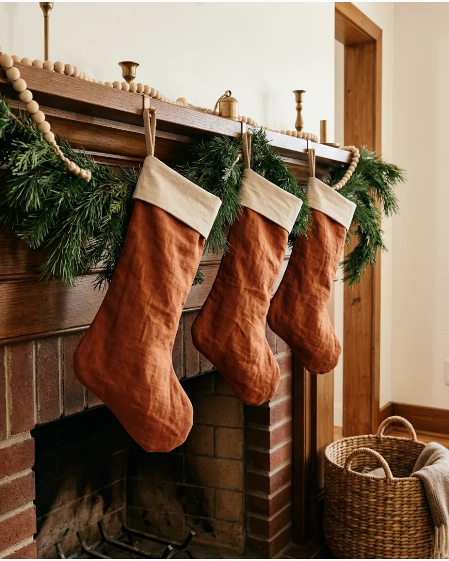 19. Rust Boho Christmas Stockings
