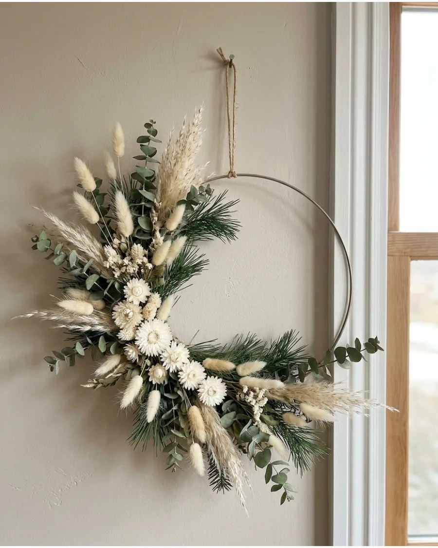 31. Dried Flower Christmas Wreath