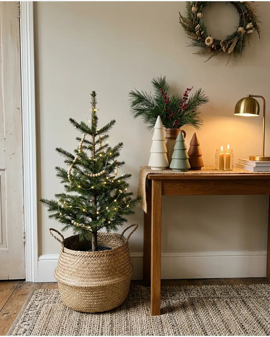 35. Boho Christmas Entryway