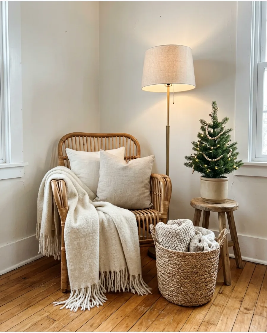 50. Boho Christmas Reading Corner