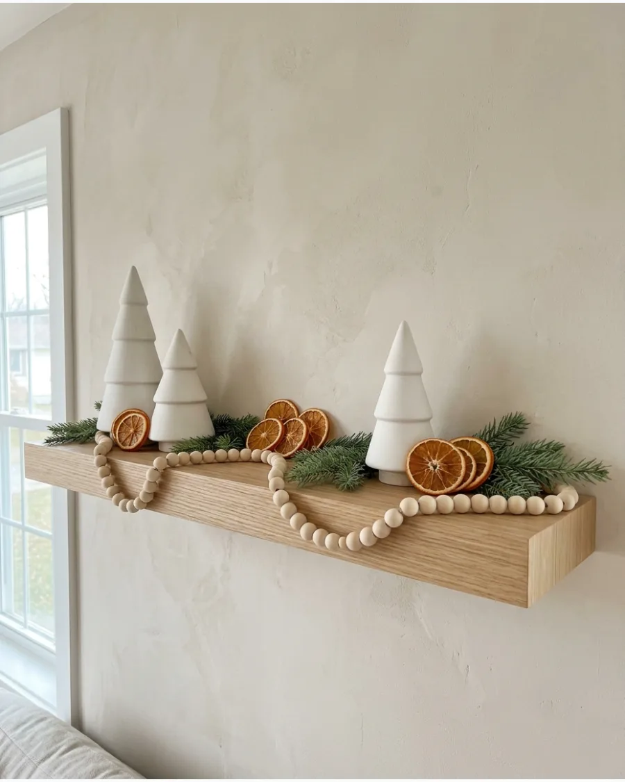 51. Boho Christmas Shelf Decor