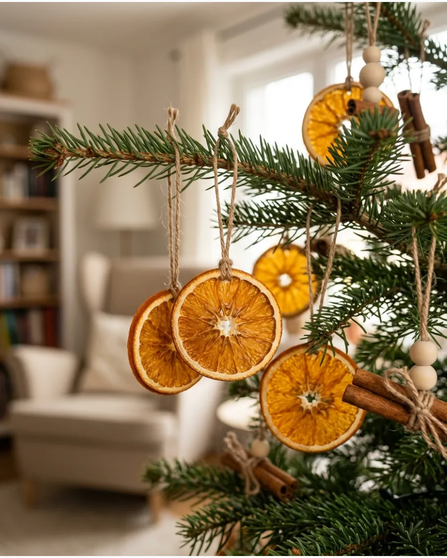6. Dried Orange Boho Christmas Tree