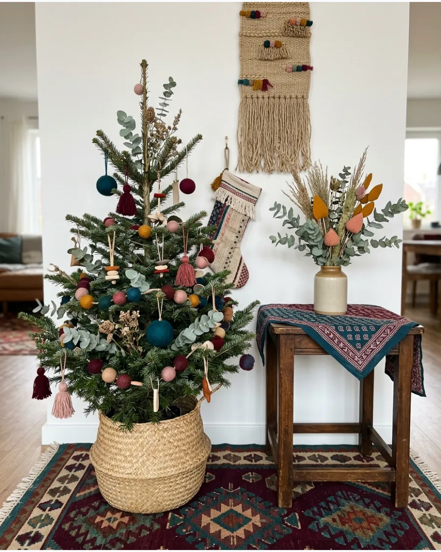 60. Colorful Eclectic Boho Christmas Decor