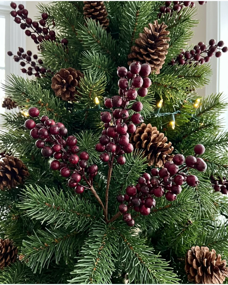 13. Burgundy Berry Christmas Tree