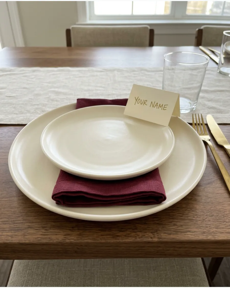 39. Burgundy Christmas Place Settings